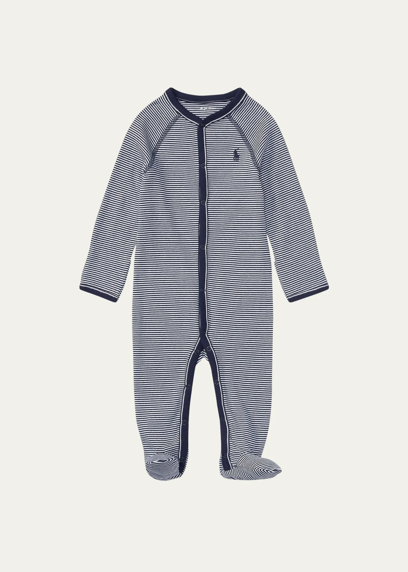 Polo Ralph LaurenYarn-Dyed Cotton Footie Coverall, Size Newborn-9 Months