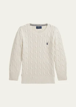 Polo Ralph LaurenBoy's Combed Cotton Cable-Knit Sweater, Size 2-7