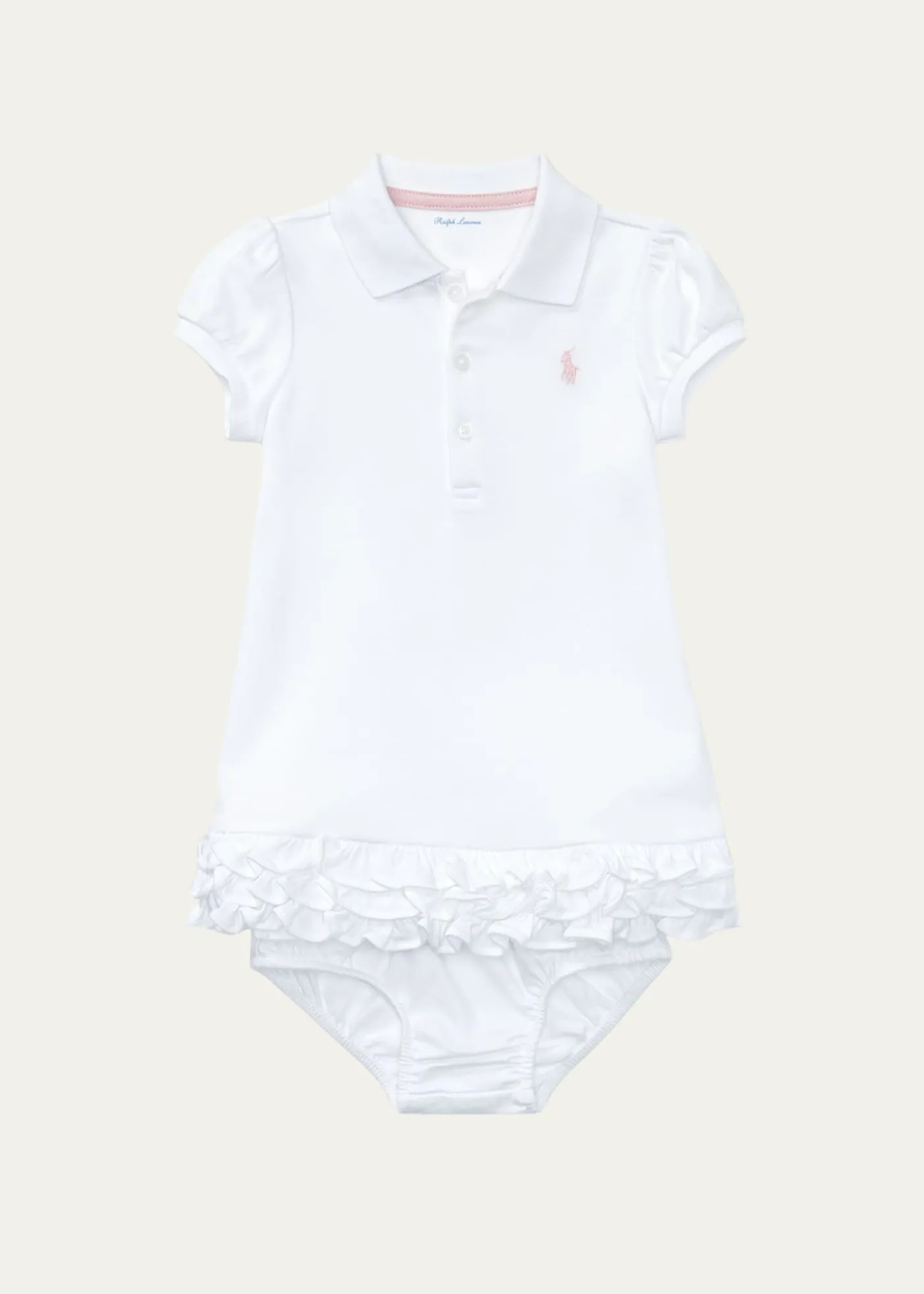 Polo Ralph LaurenCupcake Ruffle Hem Polo Dress With Bloomers, Size 6M-18 M