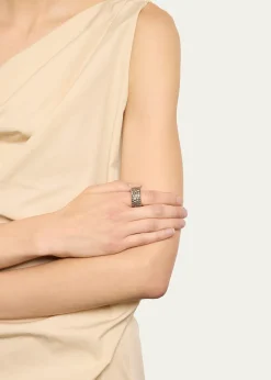 PomellatoIconica Rose Gold Maxi Ring with Brown Diamonds