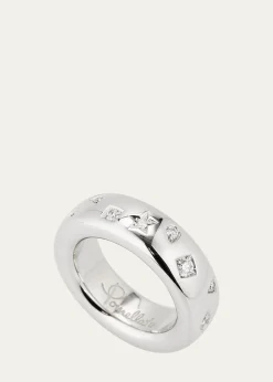 Pomellato18K White Gold Iconica Ring with Fancy Set Diamonds