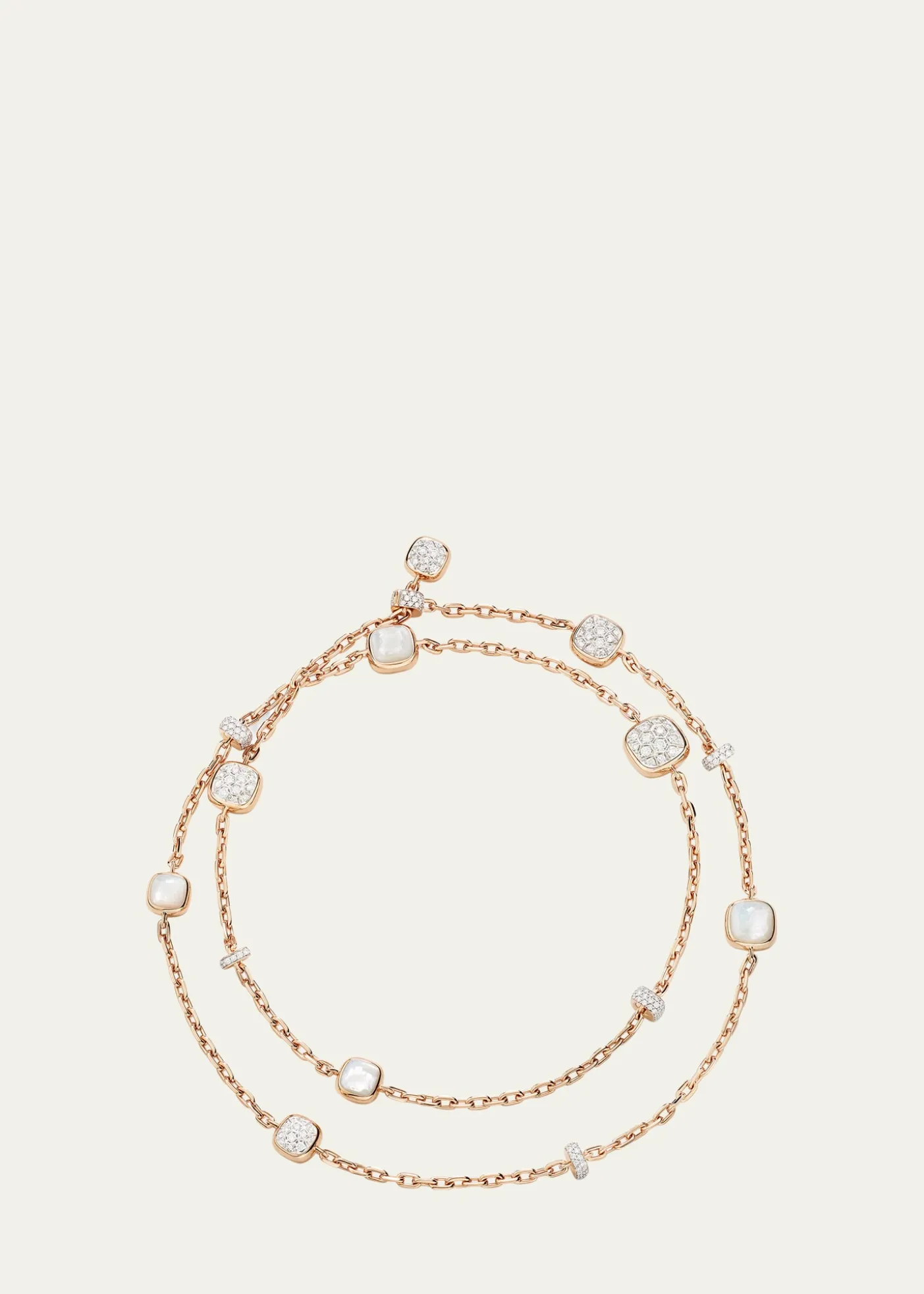PomellatoNudo 18K Rose Gold Diamond and Mother of Pearl Long Necklace