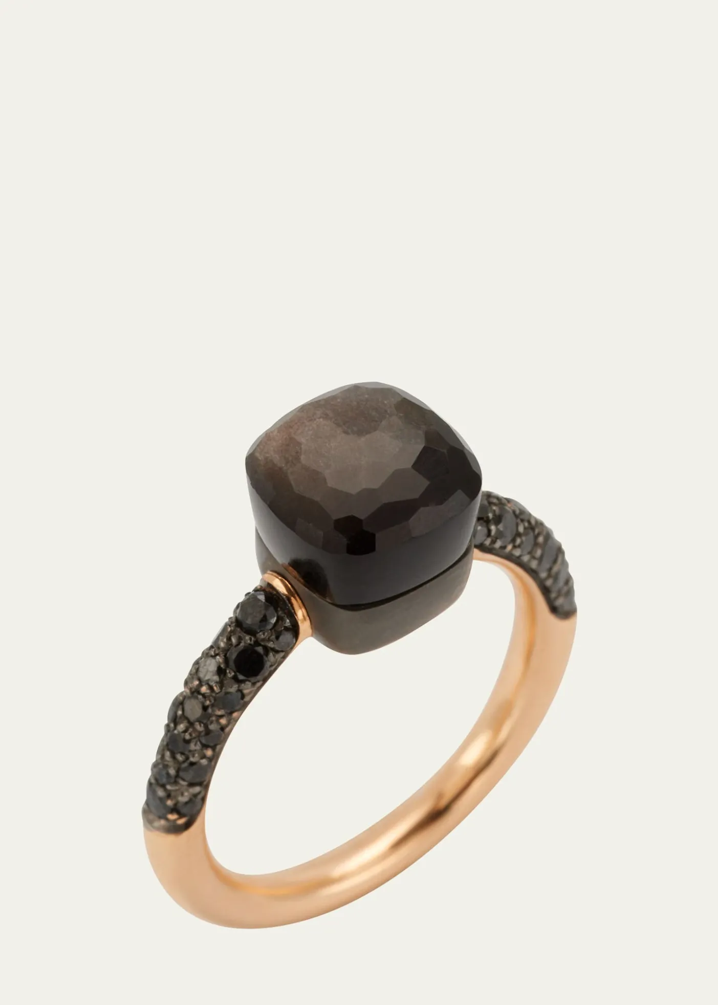 PomellatoNUDO Petite 18k Gold/Titanium Ring with Obsidian & Black Diamond