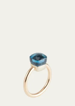 PomellatoNudo Petite 18k Rose Gold London Blue Topaz Ring