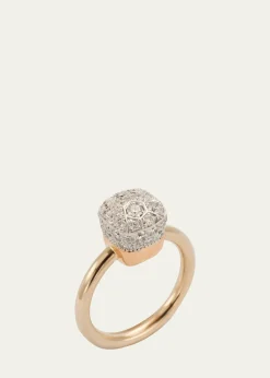 PomellatoNudo Solitaire 18K Gold Ring with Diamonds