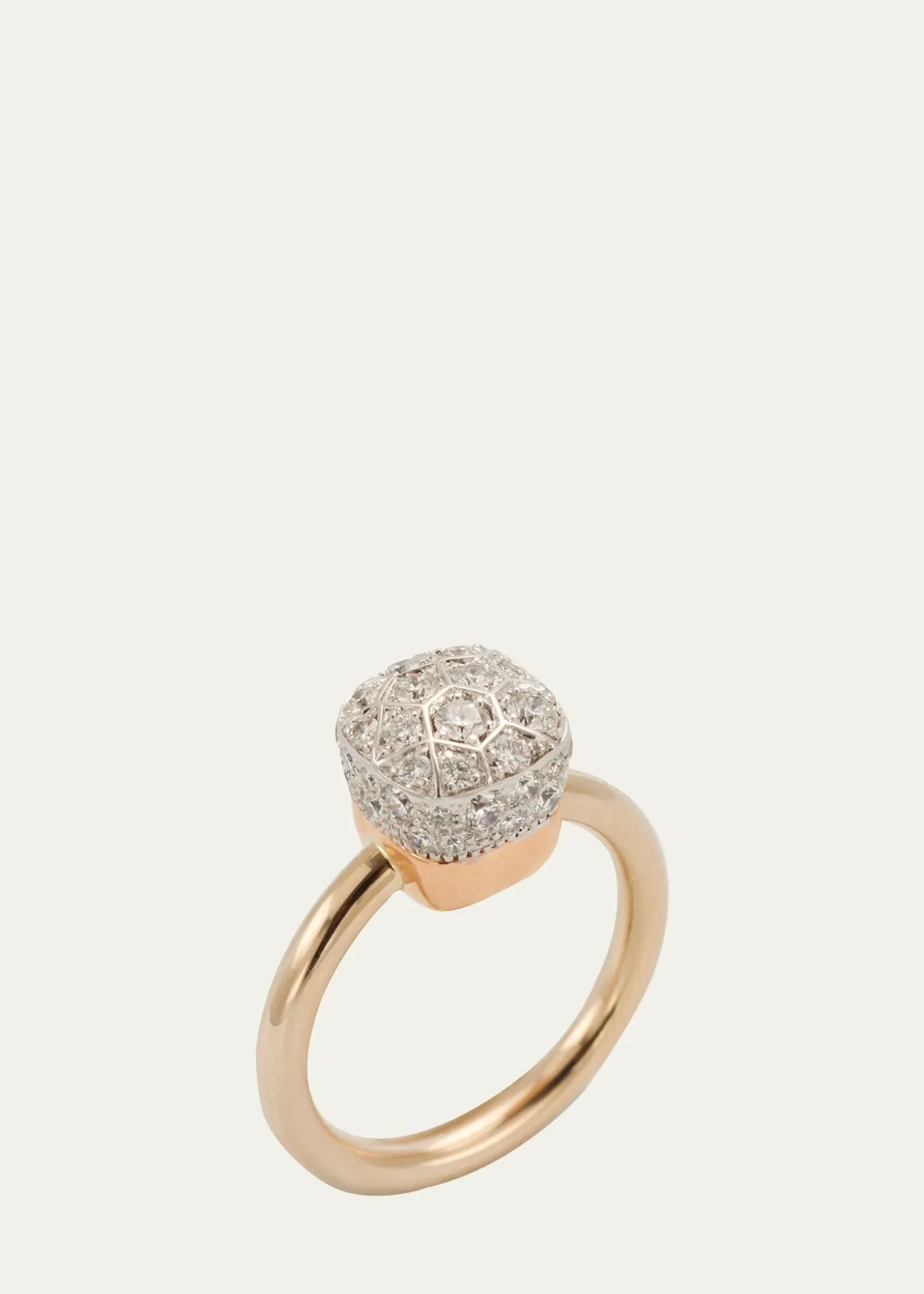 PomellatoNudo Solitaire 18K Gold Ring with Diamonds