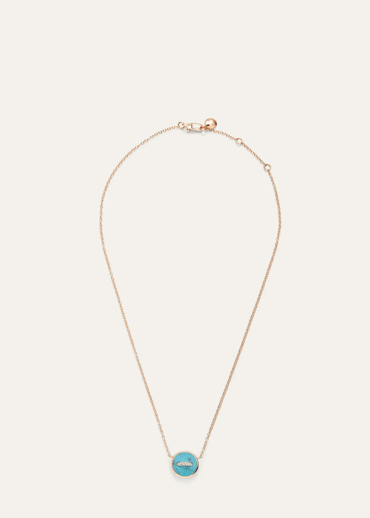 PomellatoPom Pom Dot 18K Rose Gold Diamond and Turquoise Pendant Necklace