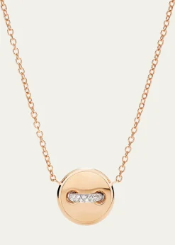 PomellatoPom Pom Dot 18K Rose Gold Diamond and Turquoise Pendant Necklace