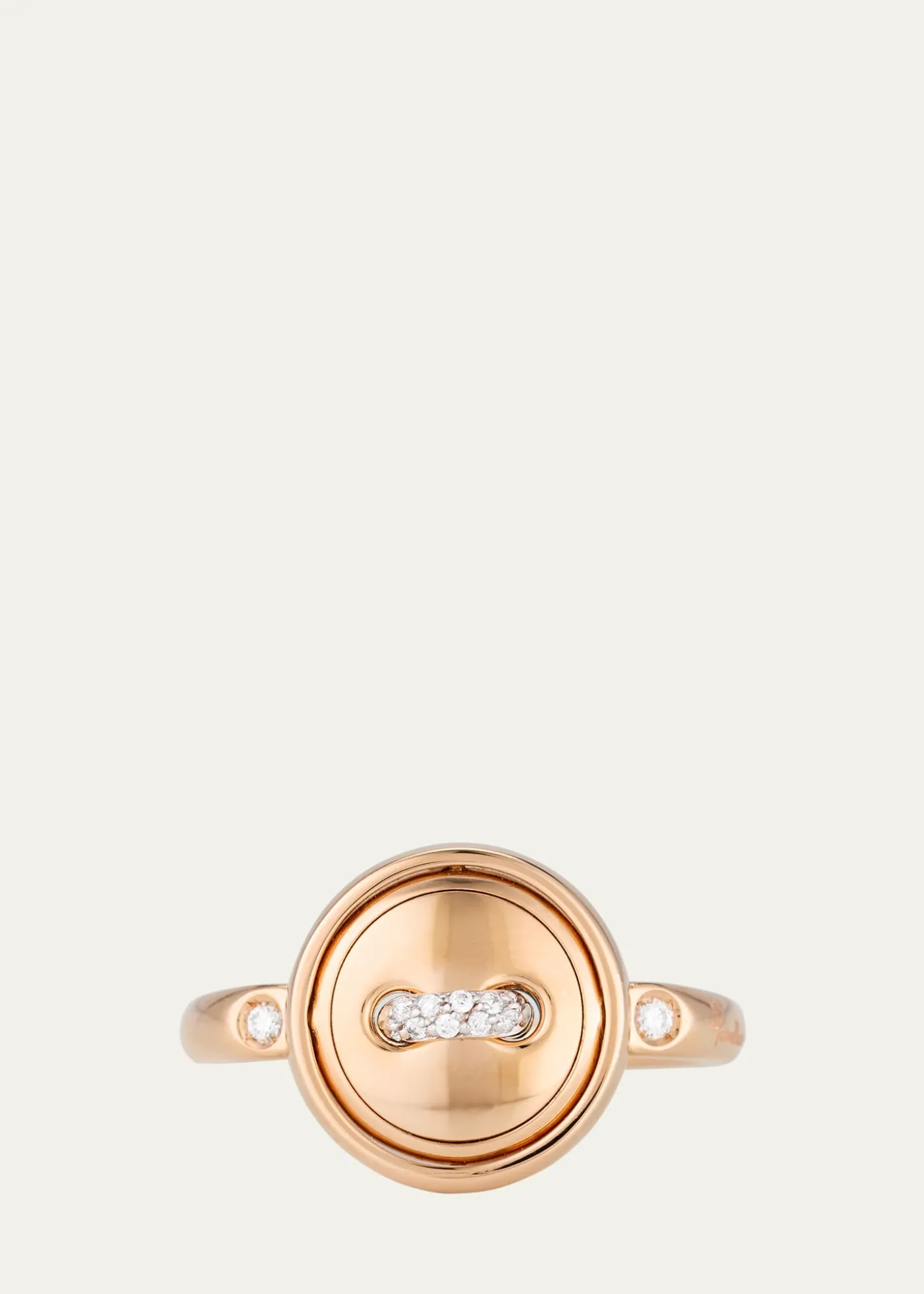 PomellatoPom Pom Dot 18K Rose Gold Diamond and Turquoise Flip Ring