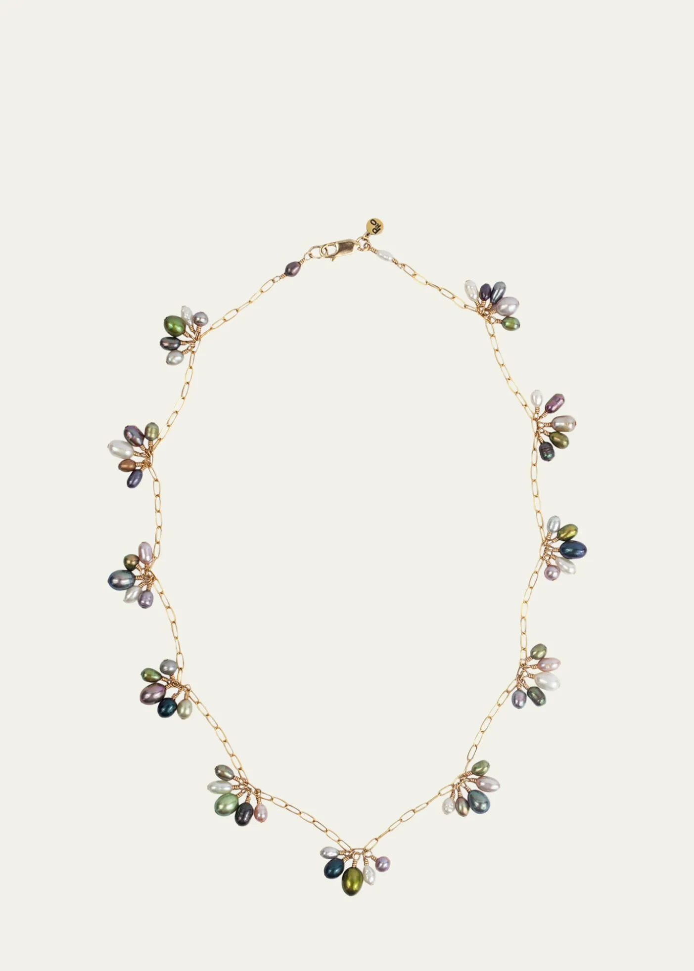 Presley OldhamFringe Necklace with Multicolor Pearls, 17"L