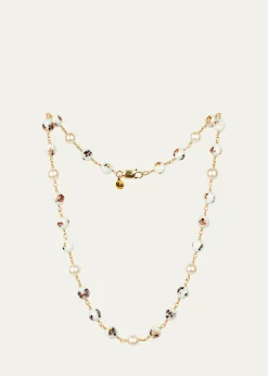 Presley OldhamSpeckle Necklace with Baroque Pearls and Japanese Glass