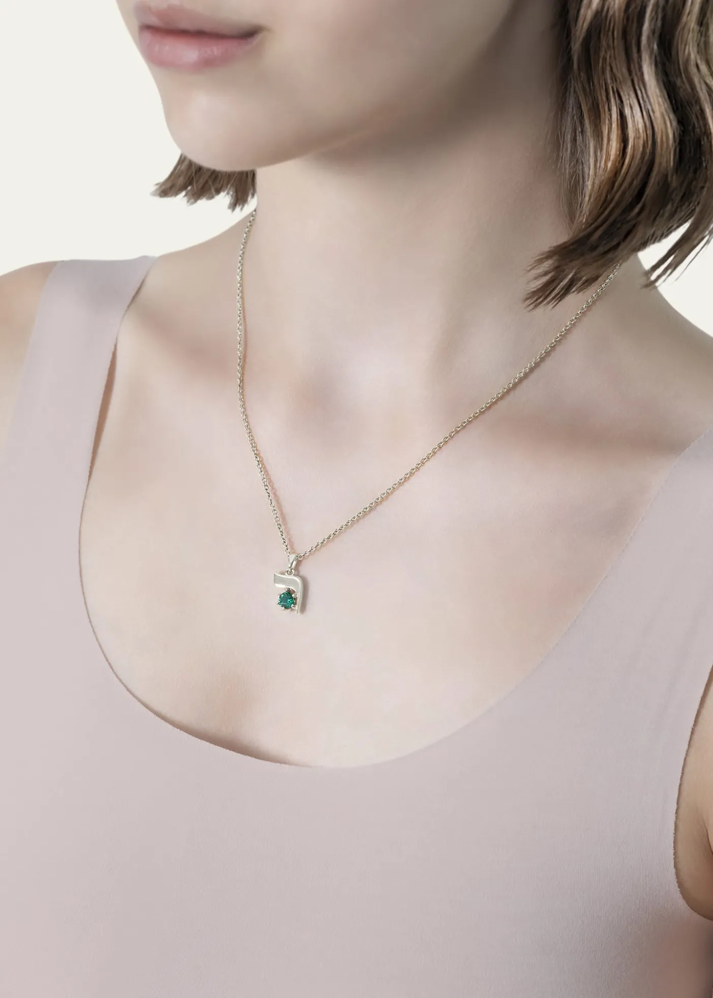 Procaccia Jewelry18K Gold Hebrew RESH Initial Necklace