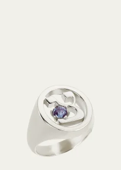 Procaccia Jewelry18K Gold Hebrew ZADI Initial Signet Ring