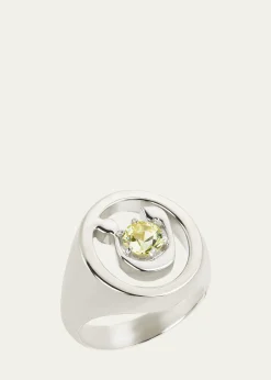 Procaccia Jewelry18K Gold Hebrew TET Initial Signet Ring
