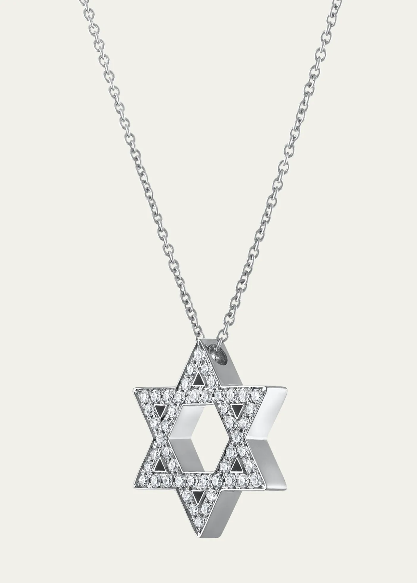 Procaccia Jewelry18K Gold Large Star of David Pave Diamond Necklace