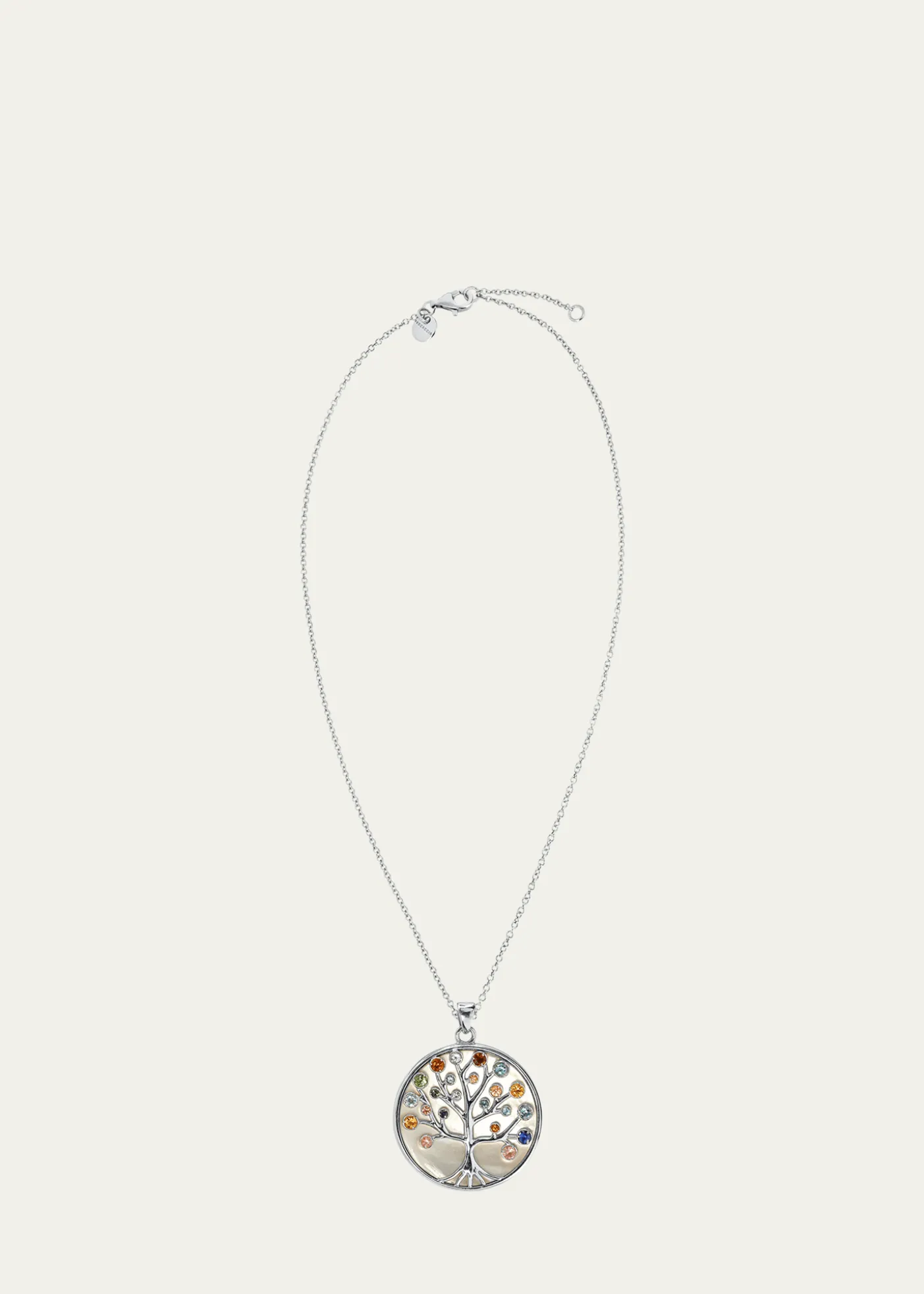 Procaccia Jewelry18K White Gold Tree of Life Medallion Necklace