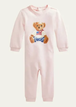 Ralph Lauren ChildrenswearGirl's Polar Bear Coverall, Size Newborn-12M