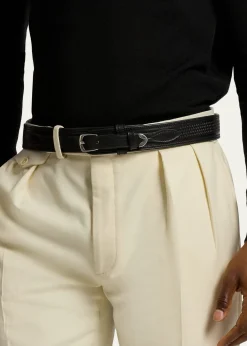 Ralph Lauren Purple LabelTopstitched Western Leather Belt