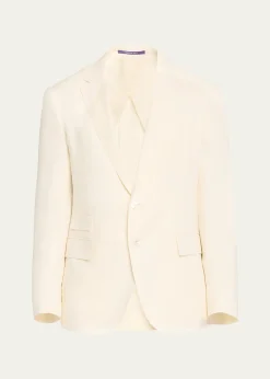 Ralph Lauren Purple LabelKent Hand-Tailored Silk-Linen Jacket