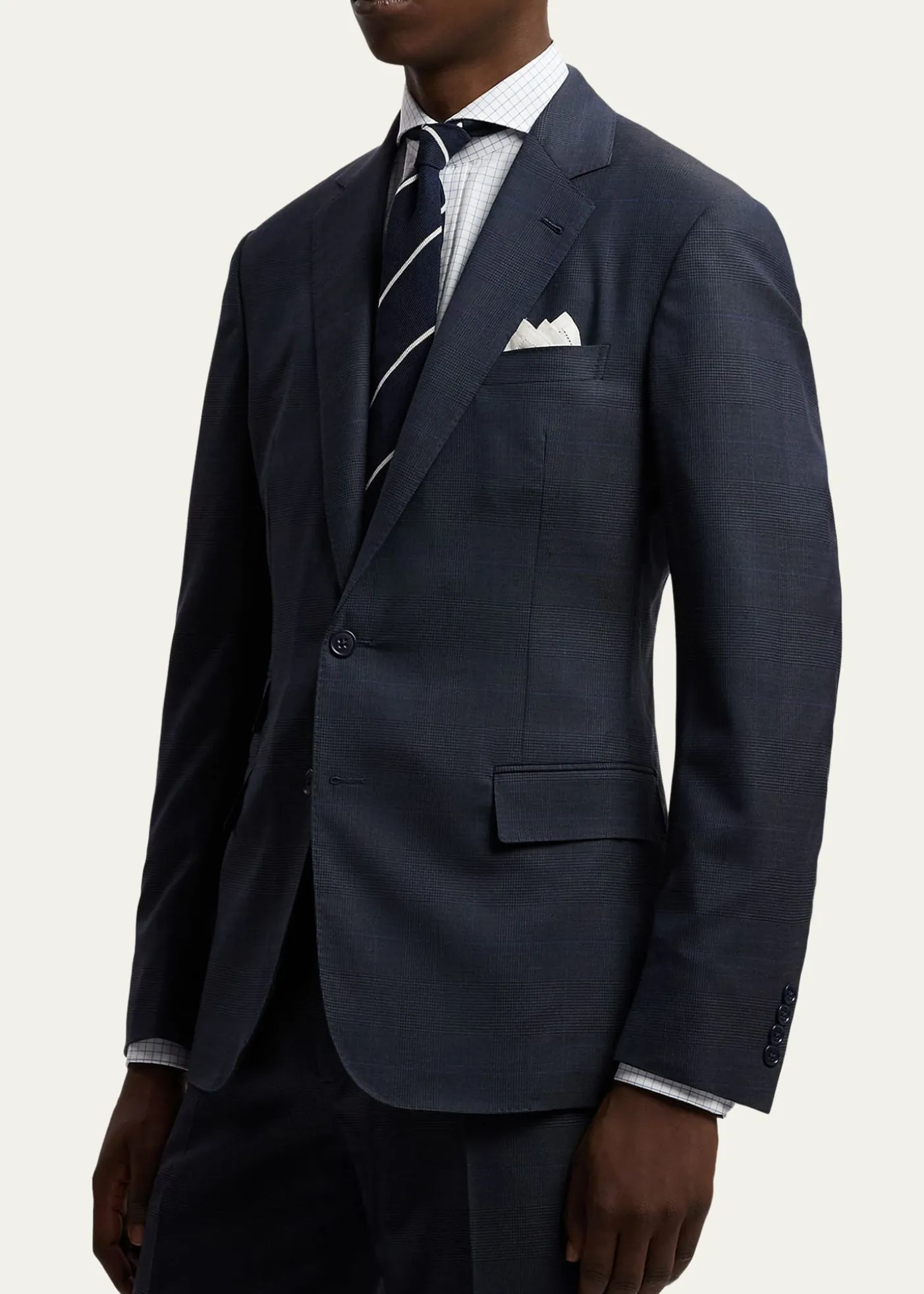 Ralph Lauren Purple LabelKent Hand-Tailored Glen Plaid Wool Suit