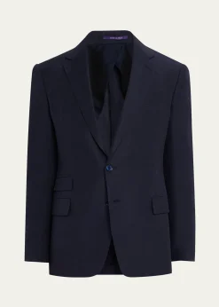 Ralph Lauren Purple LabelKent Hand-Tailored Silk-Linen Jacket