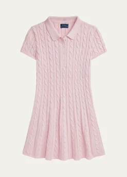 Ralph LaurenLittle Girl's & Girl's Cable-Knit Cotton Polo Sweater Dress