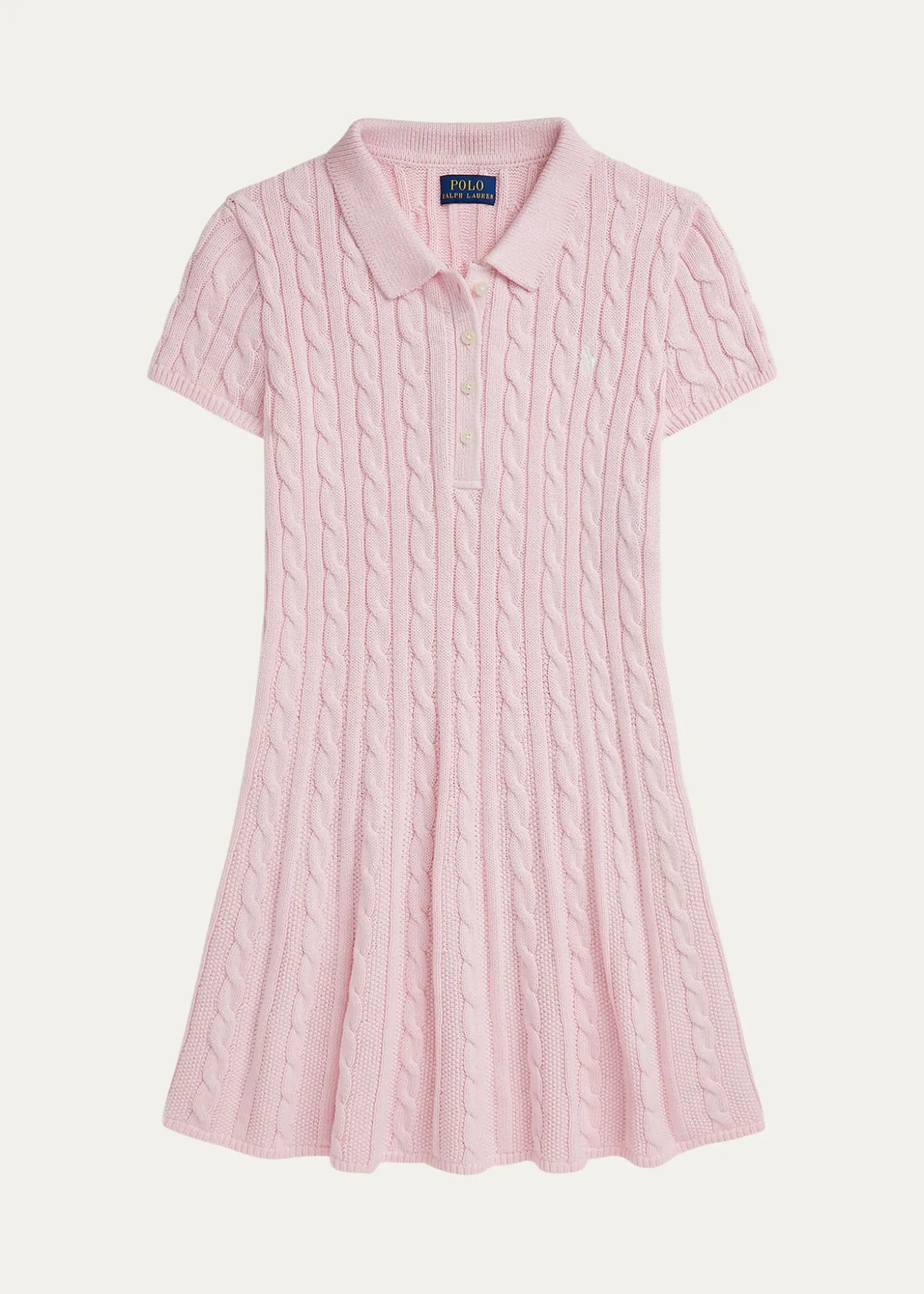 Ralph LaurenLittle Girl's & Girl's Cable-Knit Cotton Polo Sweater Dress