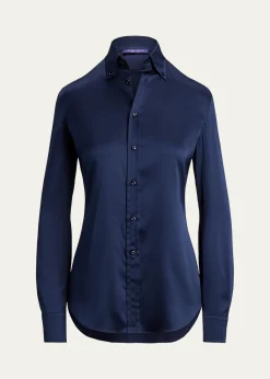Ralph Lauren CollectionCameron Straight-Fit Silk Shirt