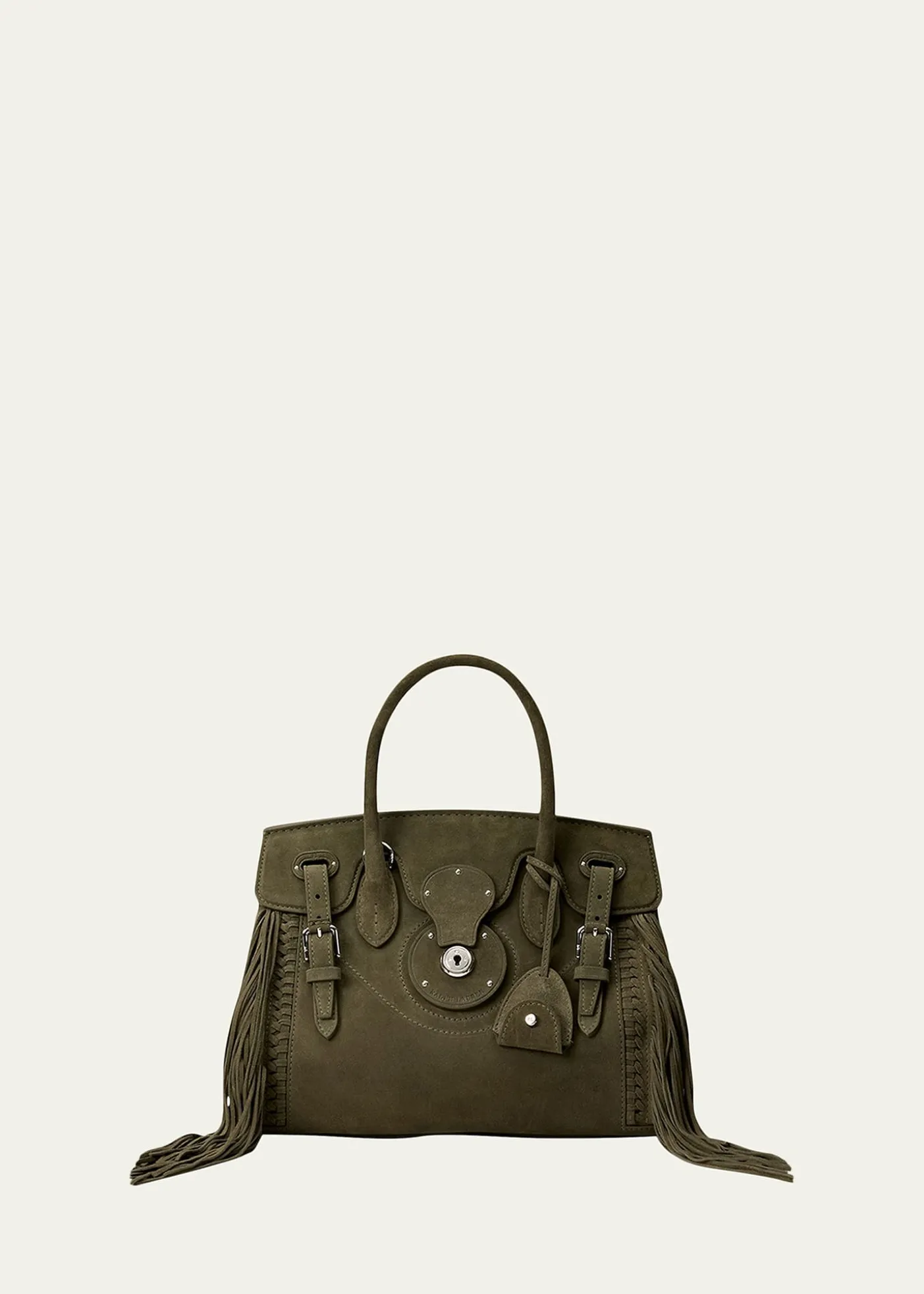 Ralph Lauren CollectionSoft Ricky 27 Fringe-Trim Suede Shoulder Bag
