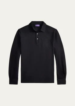 Ralph Lauren Purple LabelCotton-Cashmere Piqué Polo Shirt