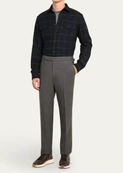Ralph Lauren Purple LabelGregory Hand-Tailored Flannel Trouser