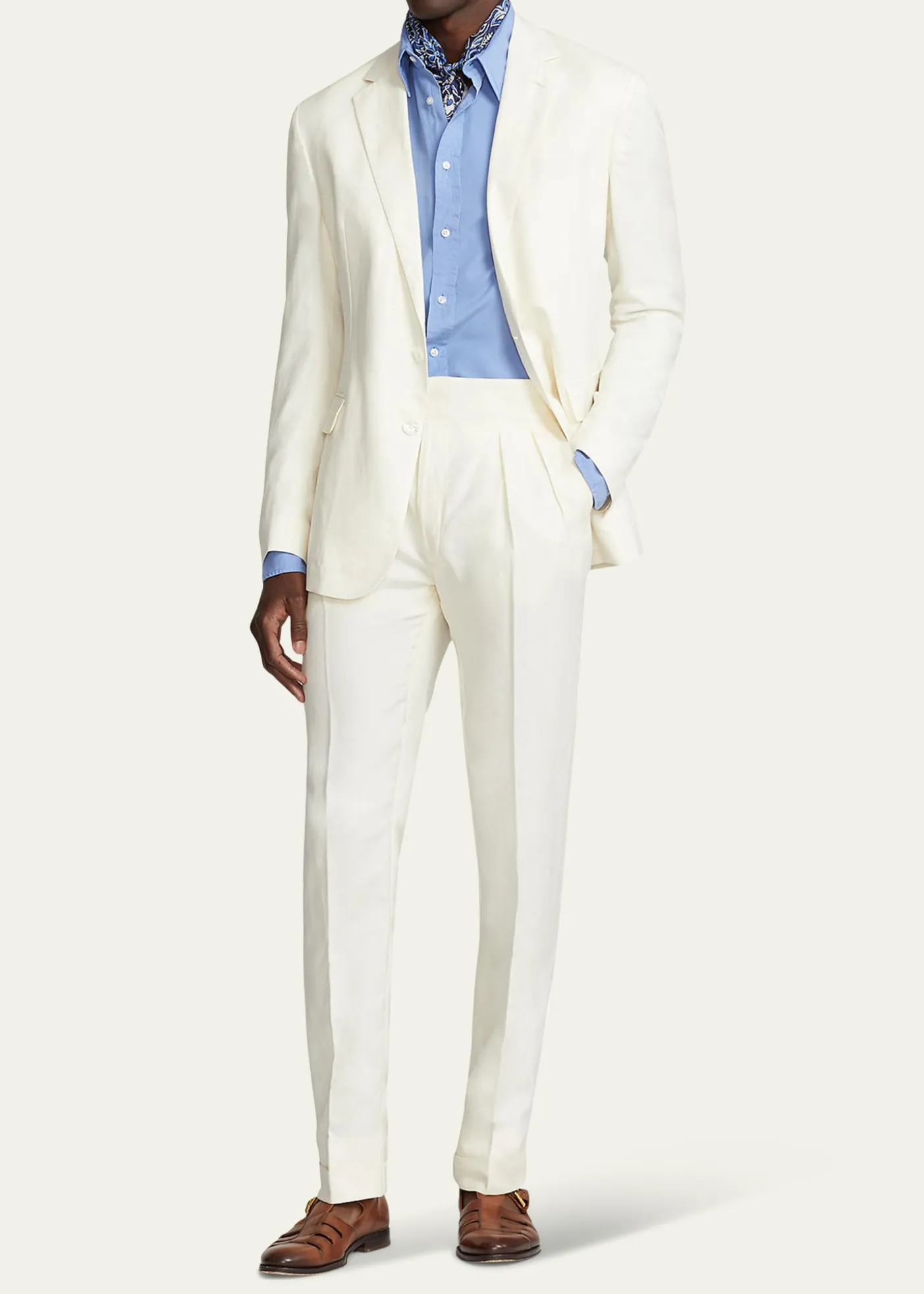 Ralph Lauren Purple LabelHadley Hand-Tailored Silk-Linen Jacket
