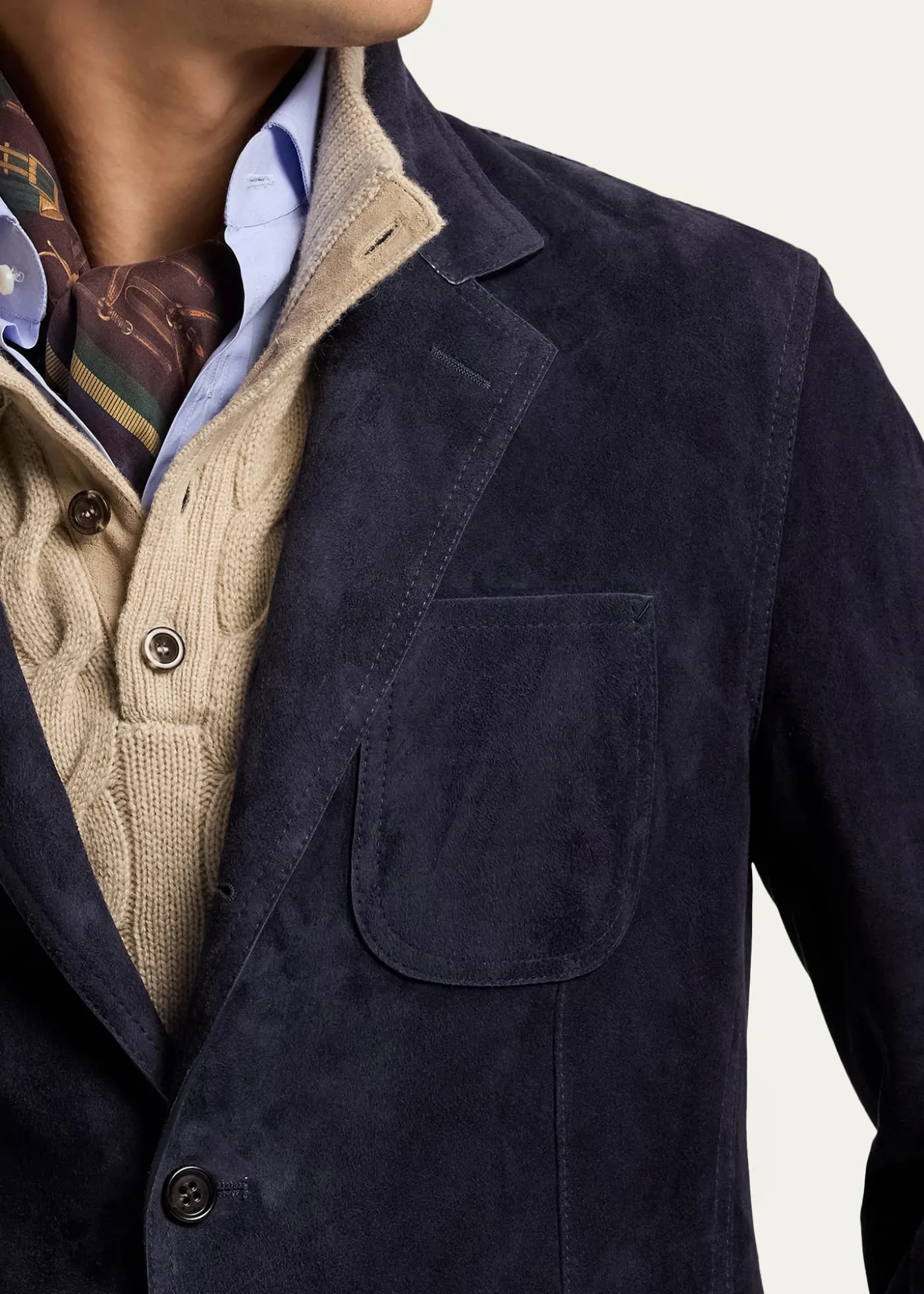 Ralph Lauren Purple LabelHand-Tailored Suede Sport Coat