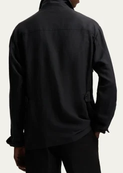 Ralph Lauren Purple LabelMen's Silk and Linen Flap-Pocket Field Jacket
