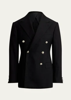 Ralph Lauren Purple LabelMen's Cashmere and Wool Peak Lapel Double-Breasted Blazer