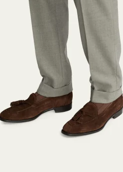Ralph Lauren Purple LabelMen's Luther Calf Suede Tassel Loafers