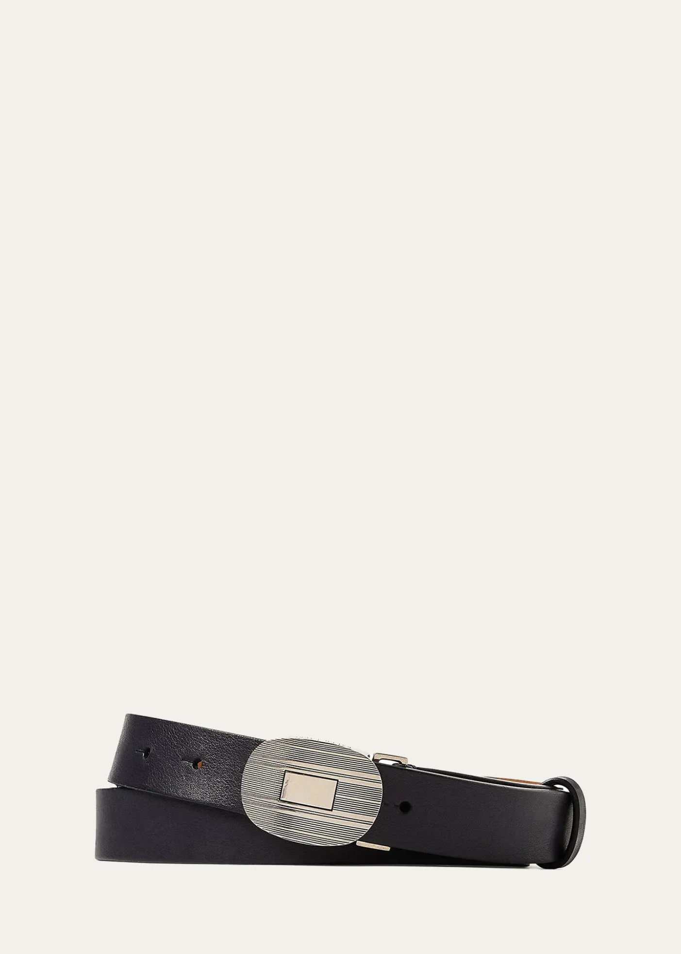 Ralph Lauren Purple LabelMen's Plaque-Buckle Leather Belt