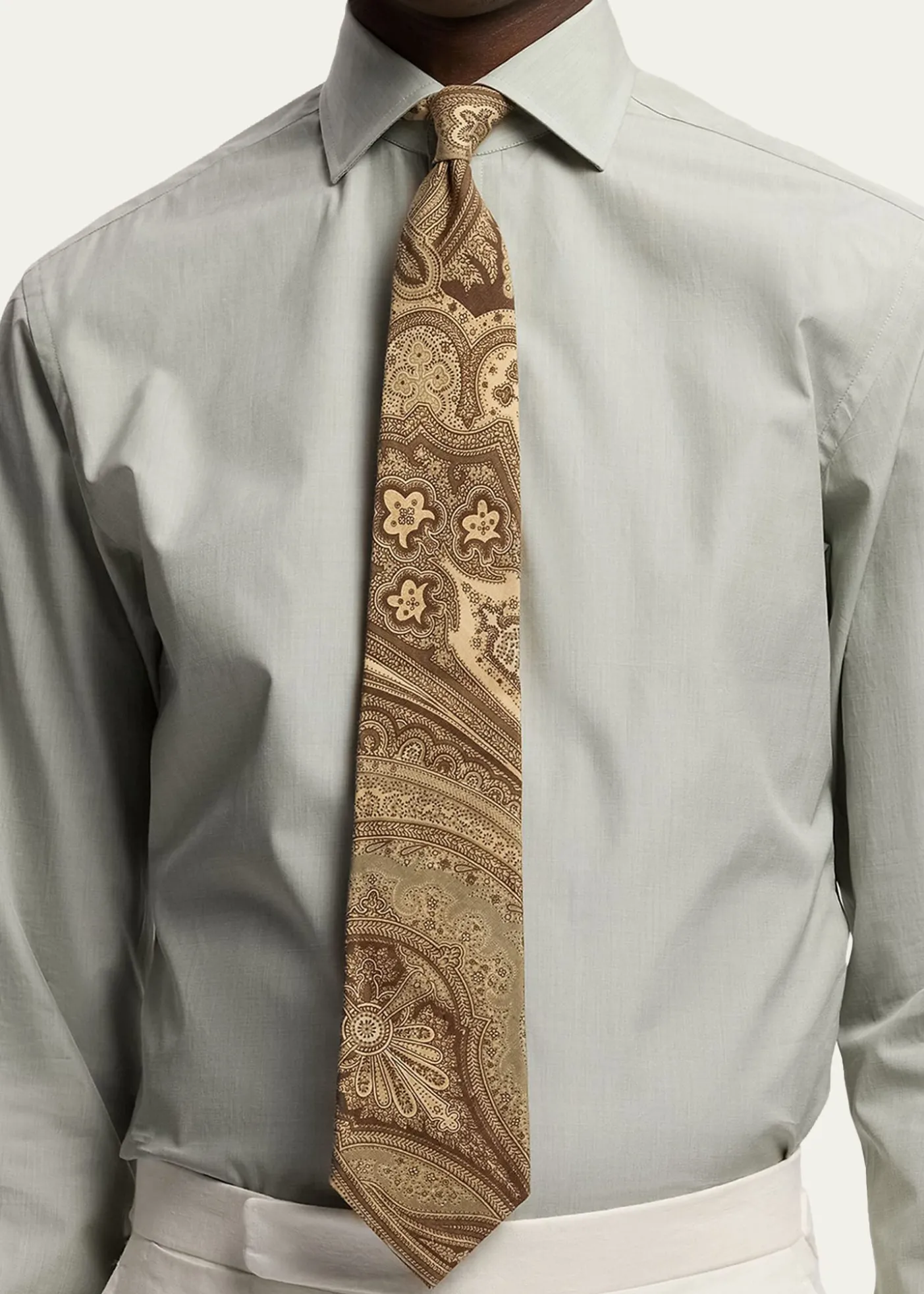 Ralph Lauren Purple LabelPaisley Linen-Silk Tie
