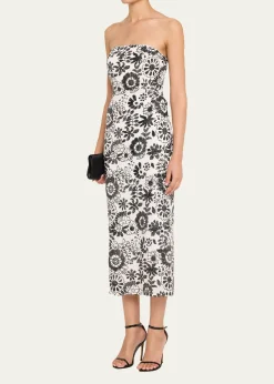 Ramy BrookBonnie Strapless Floral Sequin Column Midi Dress