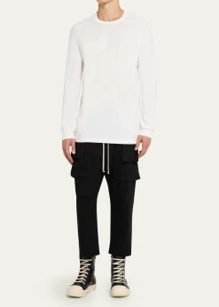 Rick OwensMen's Cotton Long-Sleeve Crewneck T-Shirt