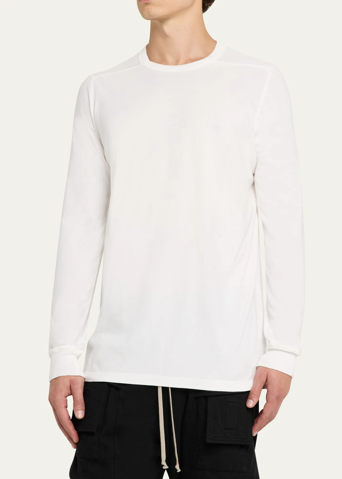 Rick OwensMen's Cotton Long-Sleeve Crewneck T-Shirt