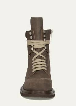 Rick OwensMen's Low Army Gabe Leather Lace-Up Ankle Boots