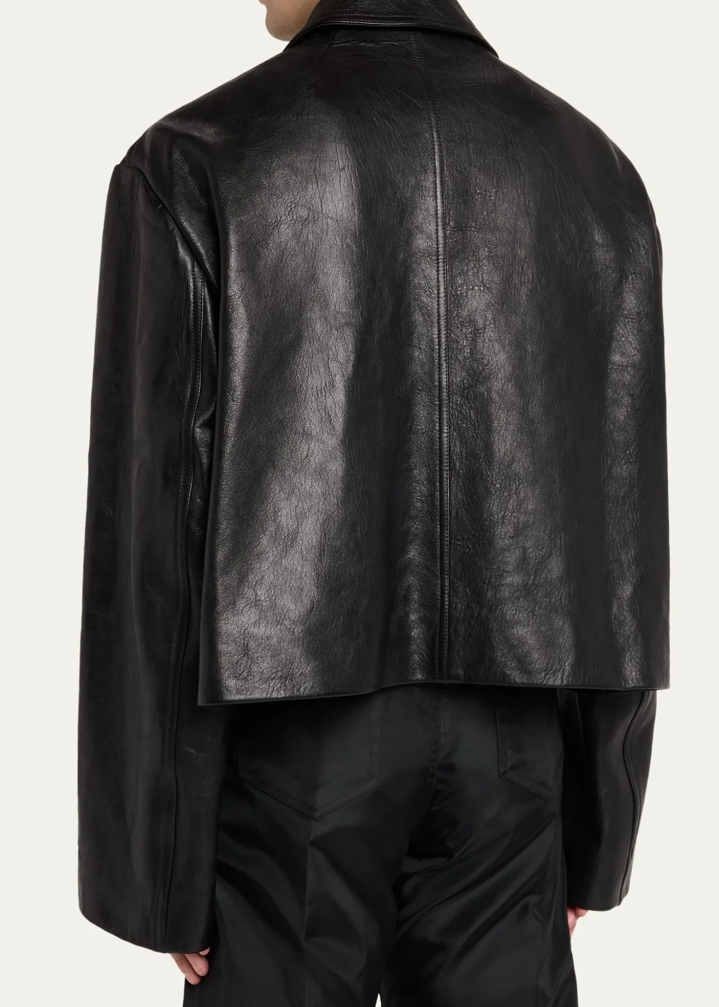 Rick OwensMen's Textured-Leather Biker Jacket
