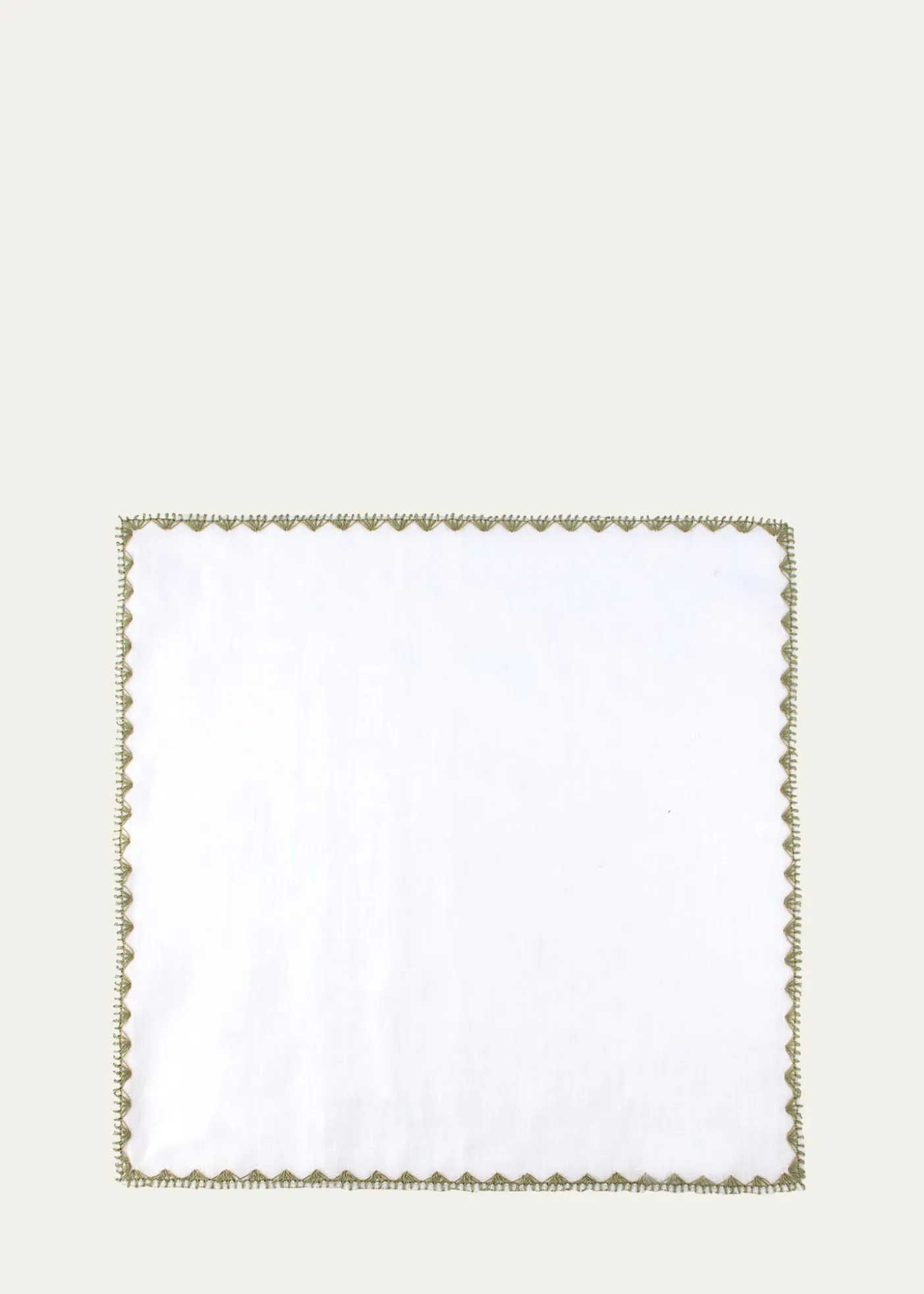 Rosi CollectionMen's Linen Embroidered-Trim Pocket Square