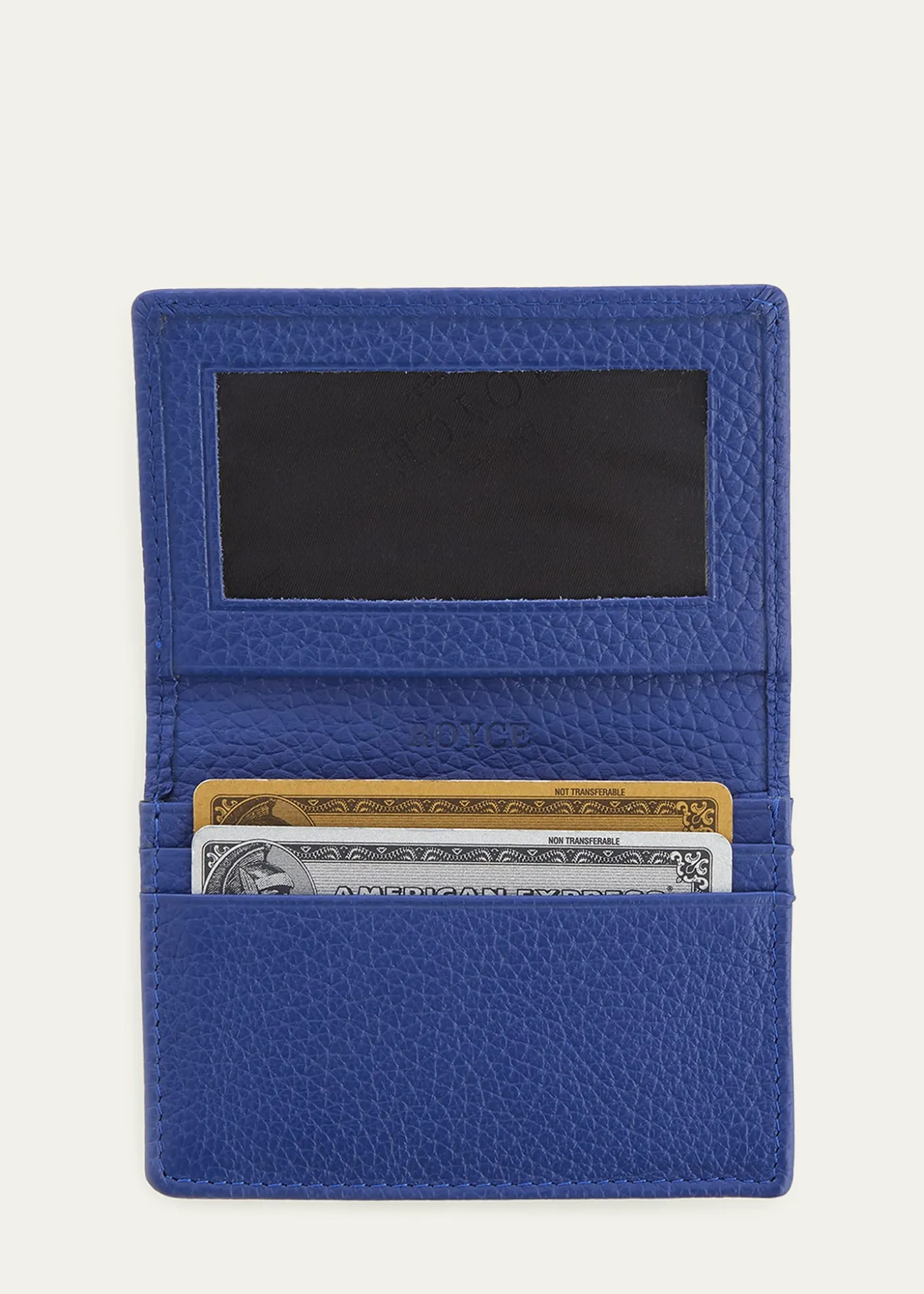 ROYCE New YorkMonogrammed Leather Card Holder Wallet