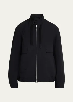 SACAIMen's Nylon Flap-Pocket Jacket