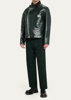SACAI x CARHARTT WIPMen's Leather Moto Jacket
