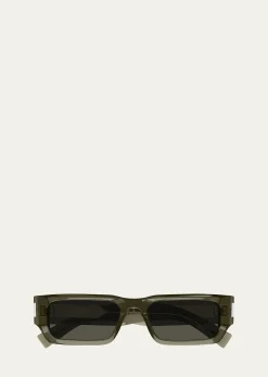 Saint LaurentMen's SL 660 Acetate Rectangle Sunglasses