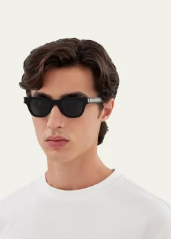 Saint LaurentMen's SL 789 Jacquesm Acetate Rectangle Sunglasses