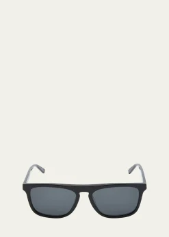 Saint LaurentMen's Slim Acetate Aviator Sunglasses with Logo